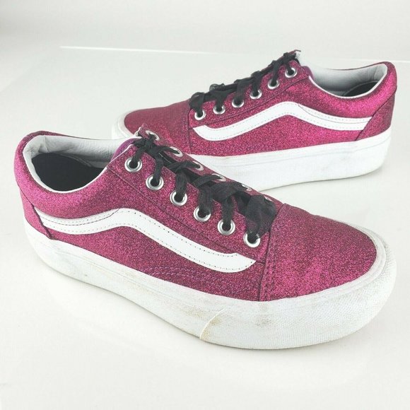 Vans Shoes - VANS Old Skool Platform Pink Glitter Sneakers